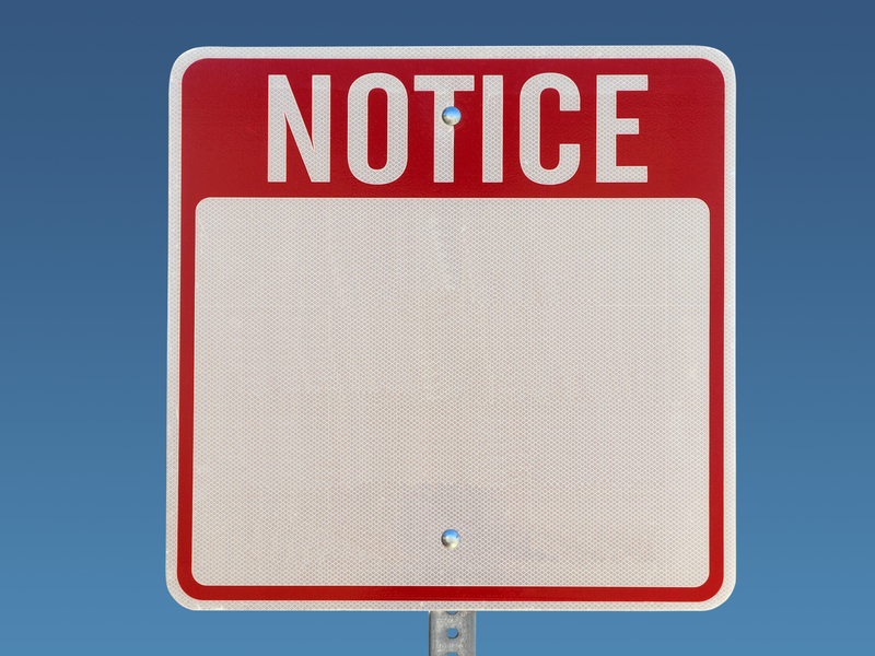 red white notice sign